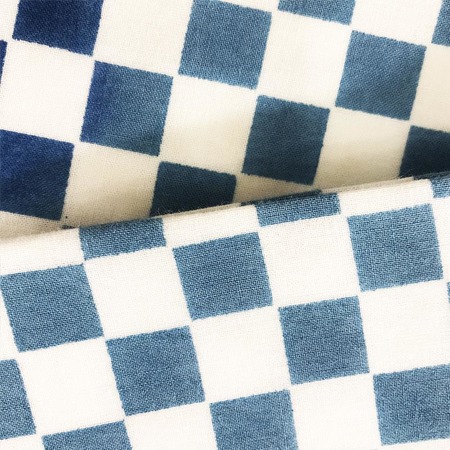 半巾帯　市松(紺×白)綿